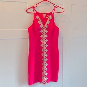 Hot pink and gold Lilly Pulitzer shift dress